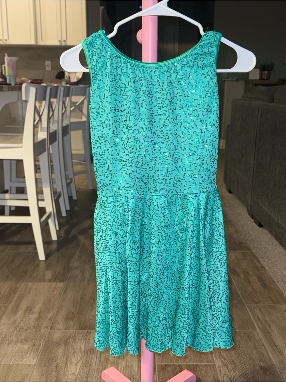 Weissman Small Adult Teal Sequin Dance Costume